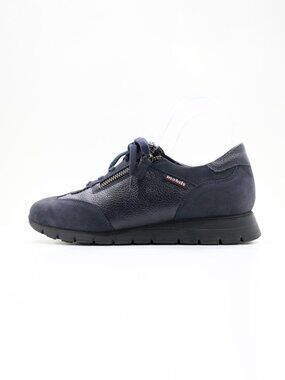 Mephisto Mobils Donia Navy Blue Leather Low Top Sneakers - Women's 7